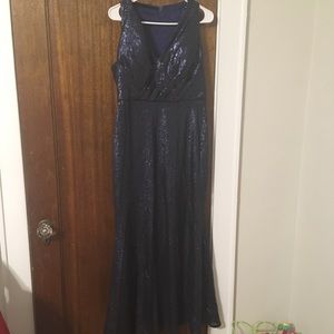 Bari jay navy blue sequin dress